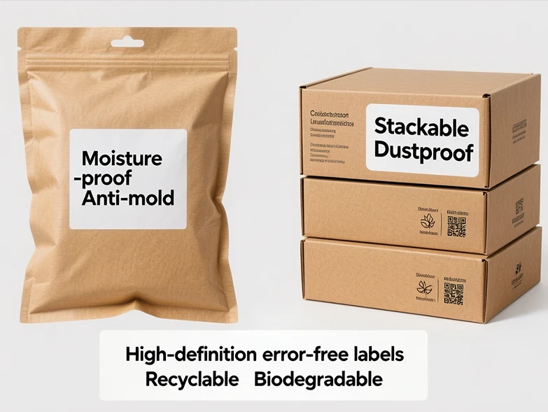 Kraft paperboard pouches and stackable corrugated cartons used as apparel packaging substrates