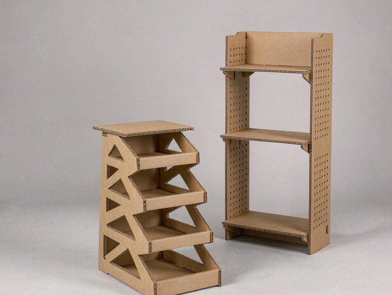 Retail display of custom footwear and apparel boxes