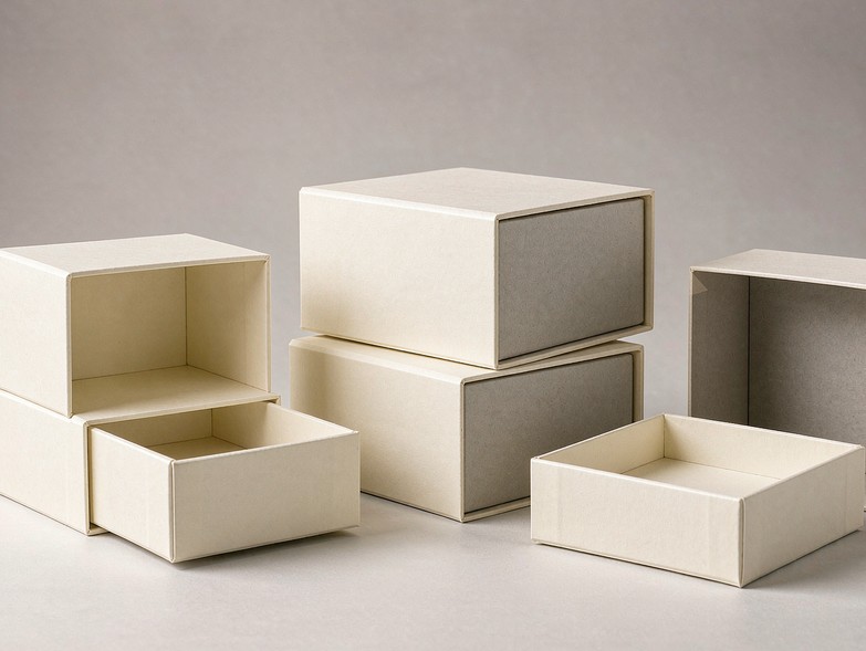 Drawer-style custom shoe box with sliding tray